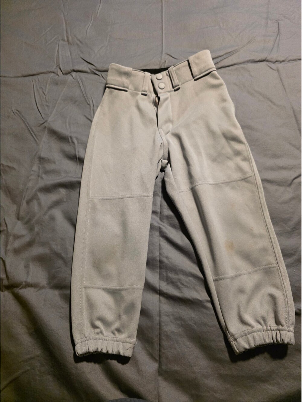 Franklin Youth XS Gray Baseball Softball Pants Elastic Cuffs 21” Waist